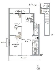 ベルメゾン中村橋 2LDKの間取図画像