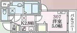 アローマ王本町 1Kの間取図画像