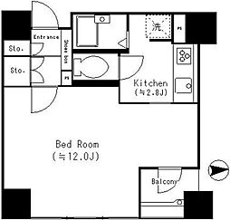 ロナ王子 1Kの間取図画像