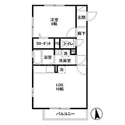 メゾン・エスポワール 1LDKの間取図画像