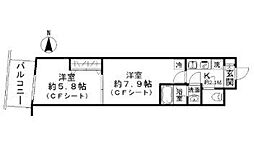 ホワイトカウンティ富士見台 2Kの間取図画像