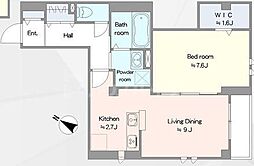 イーストIM 1LDKの間取図画像