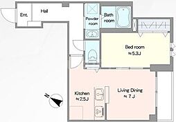 イーストIM 1LDKの間取図画像