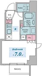 CROSSRESIDENCE六義園 1Kの間取図画像