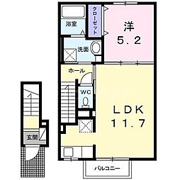 リリーハイム 1LDKの間取図画像