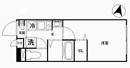 crealOUJINorth 1Kの間取図画像