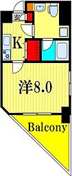 セントラル王子 1Kの間取図画像