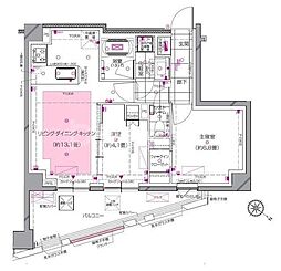 ディアナコート小石川播磨坂レジデンス 2LDKの間取図画像