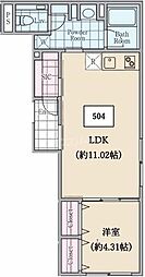 レーヴレジデンス駒込 1LDKの間取図画像