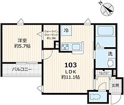 グランシャリオ 1LDKの間取図画像