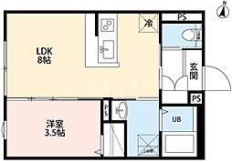 robot home ときわ台 1LDKの間取図画像