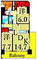 ロイヤルパーリスリバーサイド4階17.1万円