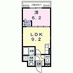 セレッソ和2 1LDKの間取図画像
