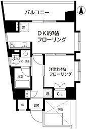 アーバンキャッスル王子 1DKの間取図画像