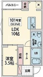 板橋ファランドール 1LDKの間取図画像