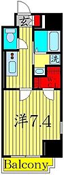 サンフォーレスト 1Kの間取図画像