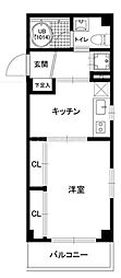 ノベル駒込 1DKの間取図画像