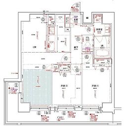 ドゥーエ東十条 2LDKの間取図画像