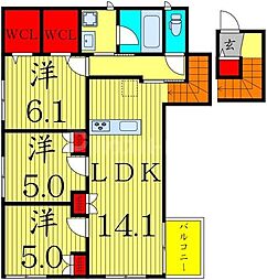 (仮称)足立区鹿浜6丁目メゾン 3LDKの間取図画像