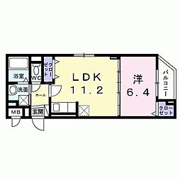 高祖3 1LDKの間取図画像