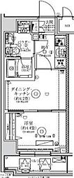 レアライズ赤羽イースト 1DKの間取図画像