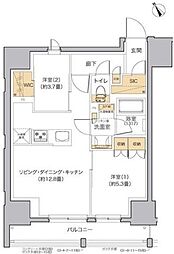 リビオメゾン田端 2LDKの間取図画像