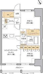 リビオメゾン田端 2LDKの間取図画像