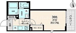 仮称)フロレセール 1Kの間取図画像