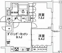 エスティメゾン王子 2DKの間取図画像