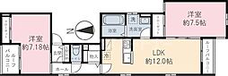 シュエット 2LDKの間取図画像