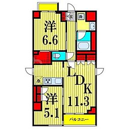 グランドコンシェルジュ西巣鴨アジールコート 2LDKの間取図画像