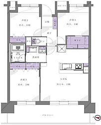 アクトピア北赤羽参番館 3LDKの間取図画像