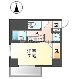 プロッシモ・オール 1Kの間取図画像