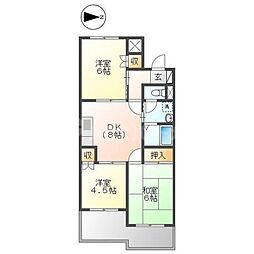 プレステージ板橋本町 3DKの間取図画像