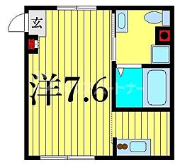イートス根岸B棟 ワンルームの間取図画像
