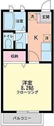 プリンツ 1Kの間取図画像