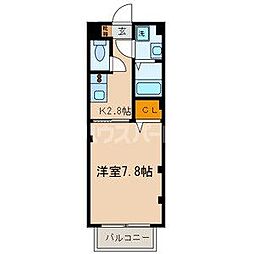 グランディール宮堀 1Kの間取図画像