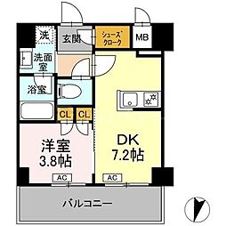 ロイジェント豊島園 1DKの間取図画像