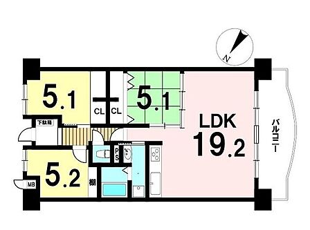 3LDK 間取り