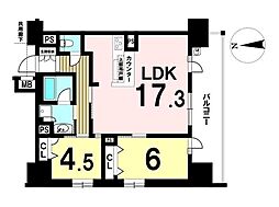 プレサンスロジェ志賀本通 2LDKの間取図画像