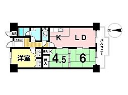エスポア城北 3LDKの間取図画像