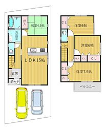 物件画像 北石切町 全４区画　　3400万円台〜 　駐車２台可能