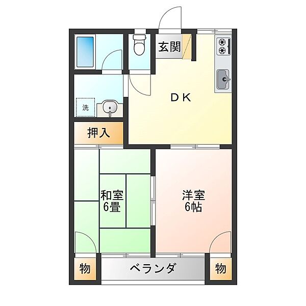 ELM　HOUSE 105｜栃木県宇都宮市清住３丁目(賃貸アパート2DK・1階・39.63㎡)の写真 その2