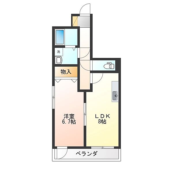 一の沢ヴィラージュマンション 501｜栃木県宇都宮市一の沢２丁目(賃貸マンション1LDK・5階・43.57㎡)の写真 その2