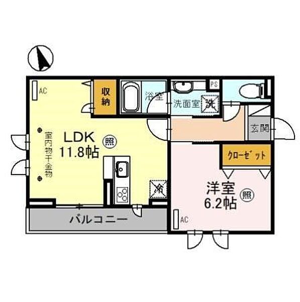 TORISIAS今泉3丁目 101｜栃木県宇都宮市今泉３丁目(賃貸アパート1LDK・1階・43.26㎡)の写真 その2