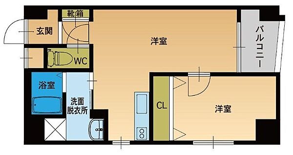 ヴェルジュ薬院 ｜福岡県福岡市中央区薬院2丁目(賃貸マンション1LDK・5階・39.12㎡)の写真 その2