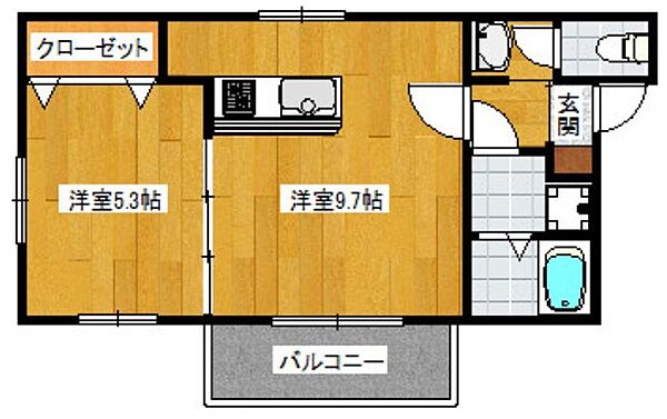 エルモス天神 ｜福岡県福岡市中央区清川2丁目(賃貸アパート1LDK・1階・35.49㎡)の写真 その2