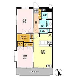 フレグランス 2LDKの間取図画像
