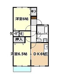 グランディール1 2DKの間取図画像