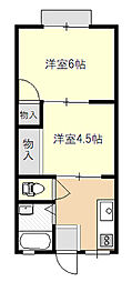 ミリオンハイツ 2Kの間取図画像